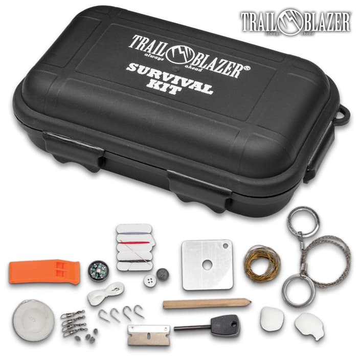 Trailblazer Pocket Survival Kit in 3" x 5" Water Resistant Case