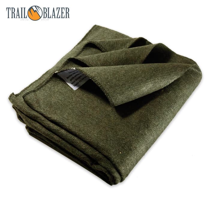 Trailblazer 64" x 84" Wool Blanket - Olive Green
