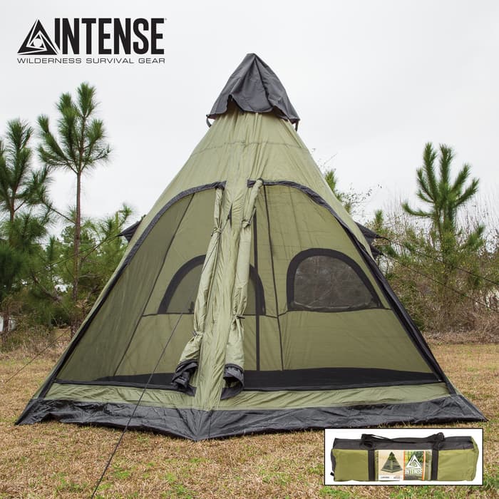 Intense Wilderness Survival Gear Four-Person Teepee Tent
