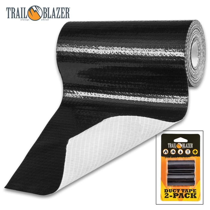 SHTF Trailblazer Two-Pack Black Duct Tape - Strong Adhesive, Durable, Waterproof, Tears Easy, Lightweight