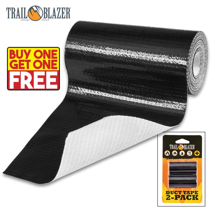 SHTF Trailblazer Two-Pack Black Duct Tape - Strong Adhesive, Durable, Waterproof, Tears Easy, Lightweight - BOGO