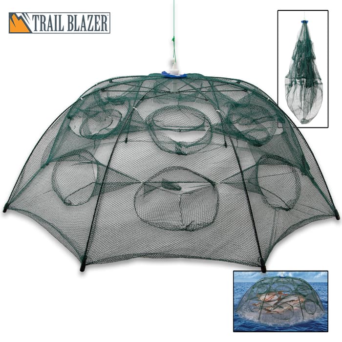 Trailblazer Foldable Bait Fish Trap Polyester Mesh
