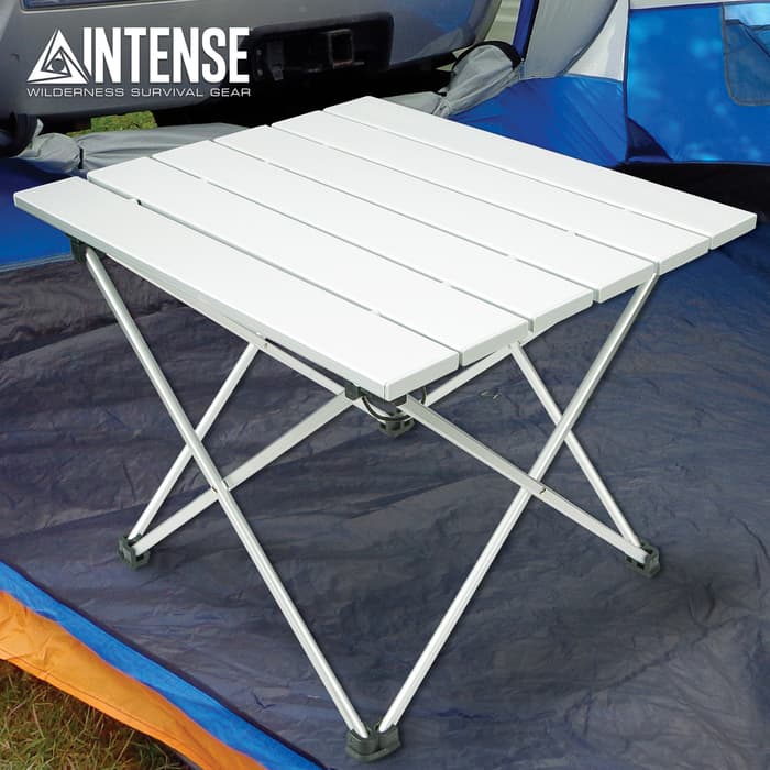 Intense Ultra-Light Folding Camping Table With Bag - 6061 Aluminum And TPU Construction - Dimensions 15 1/2”x 13 1/4”x 12 1/4”