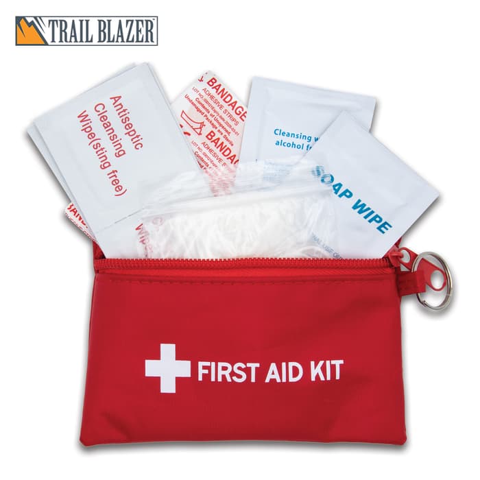 The Trailblazer Mini First Aid Kit is packed with supplies.