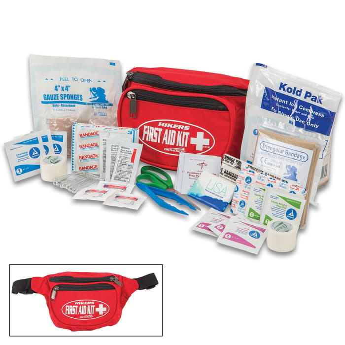 Elite Hikers First Aid Kit - Three Compartments, Easy Access To Supplies, First Aid Supplies Specific To Hiking Injuries