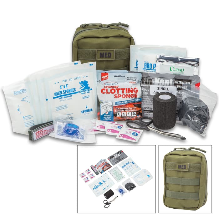 Elite Gunshot Trauma Kit MOLLE Compatible, Lightweight,