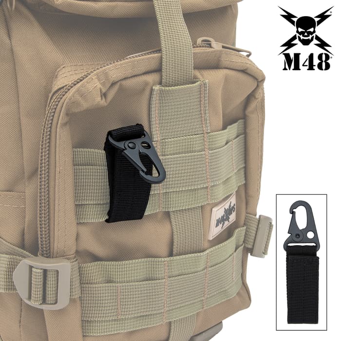 The M48 MOLLE Webbing Clip in use