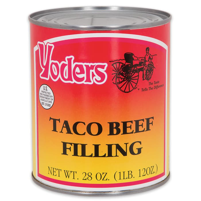 Yoder’s 28 oz Amish-Produced Taco Beef Filling in Vacuum-Sealed Can