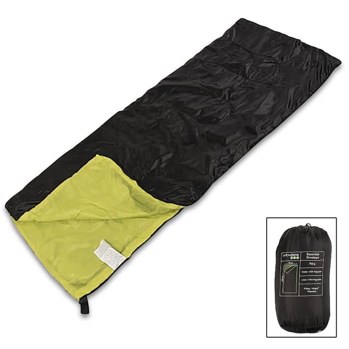 The Yellowstone Sleeping Bag is a lightweight and small-packed sleeping bag with a water repellent outer shell