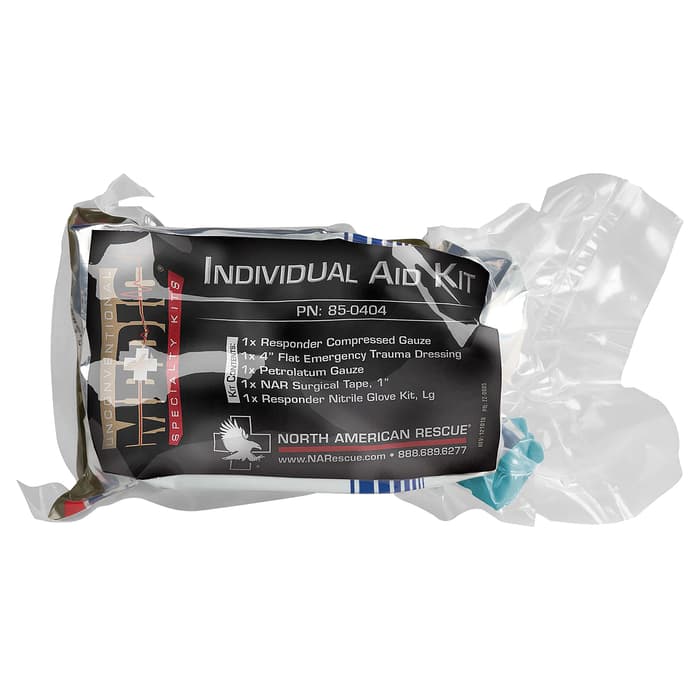 Individual First Aid Trauma Kit - First Aid Tools To Control Bleeding, Vacuum-Packaged, Compact Size