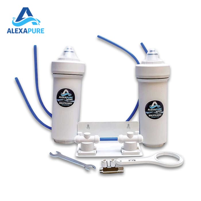 The Alexapure Home Under Counter Filter System comes with everything you need to install it under your sink.