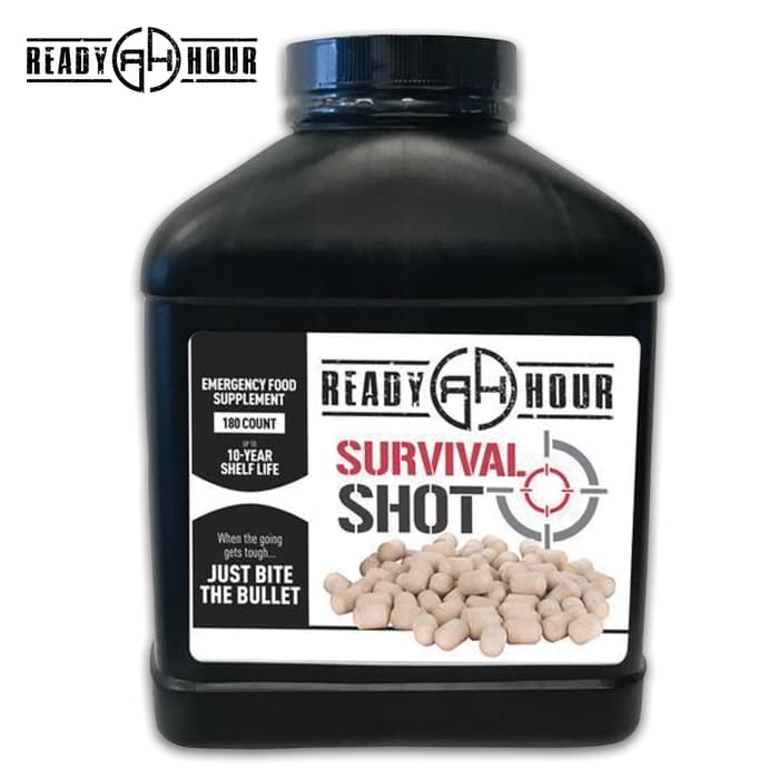 Ready Hour Survival Shot - Emergency Food Supplement, Vitamins And Minerals, Chocolate-Flavored, 30-Day Supply