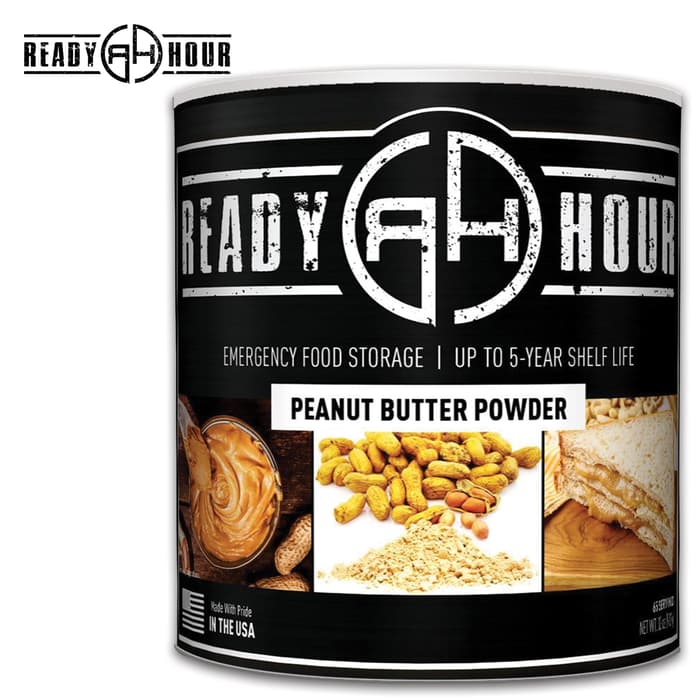 Ready Hour Peanut Butter Powder #10 Can - 65 Servings, 3900 Total Calories, Five-Year Shelf-Life, Made In USA