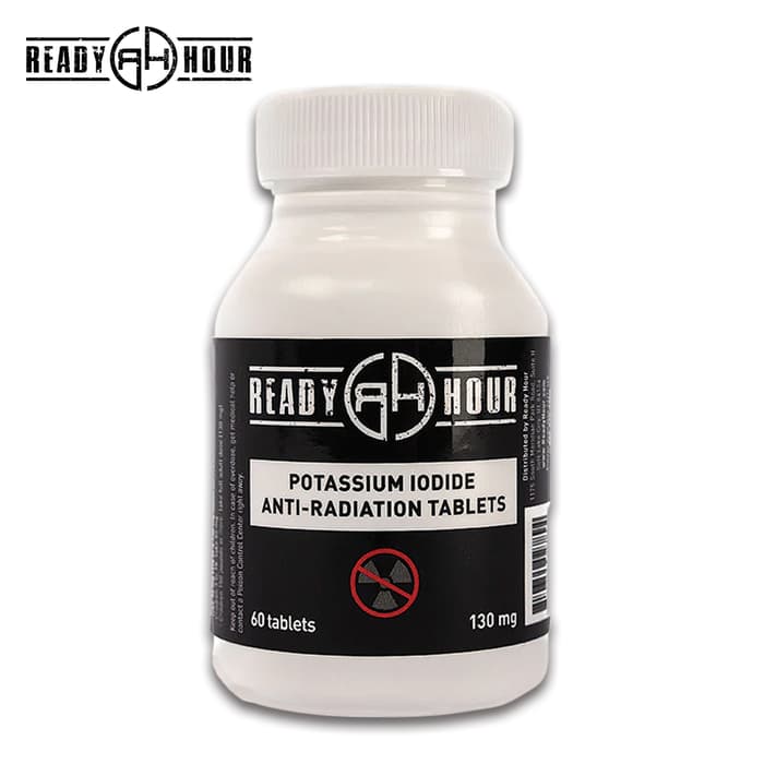 Ready Hour Potassium Anti-Radiation Tablets in their bottle