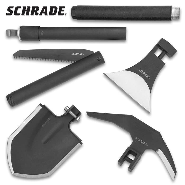Schrade Six-Piece Outdoor Kit With Polyester Case - Multi-Tool, Solid Steel Construction, Silicone-Wrapped Handles