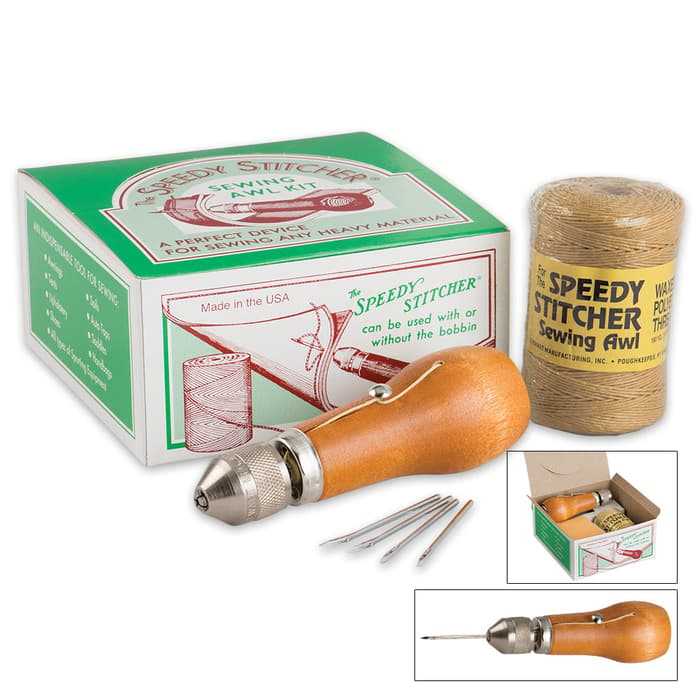 4 Needles & Thread The Speedy Stitcher Sewing Awl Deluxe Kit Authorized Dealer 