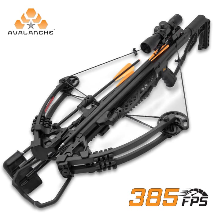 The Avalanche Apocalypse Compound Crossbow has a draw weight of 185 lbs with a 13 4/5” power stroke