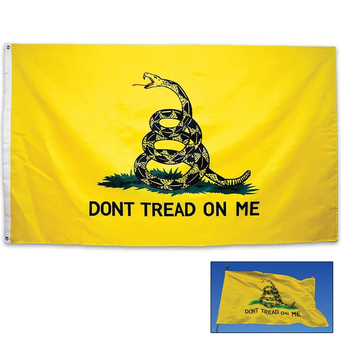 Show your support for freedom against tyranny and proudly display this awesome Gadsden Flag on your property