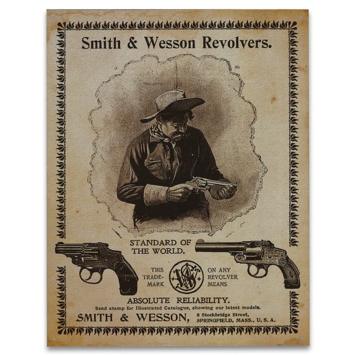 SMITH & WESSON Firearms Metal Aluminum Tin Sign 9" x 12" 