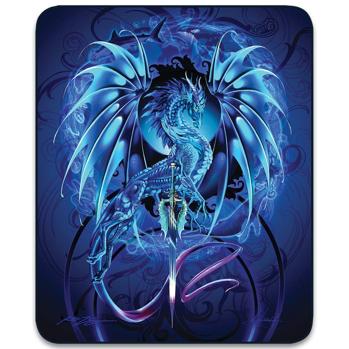 Aurora Dragon Faux Fur Blanket - Plush Acrylic Material, Color-Saturated Vivid Artwork - Dimensions 70”x 90”