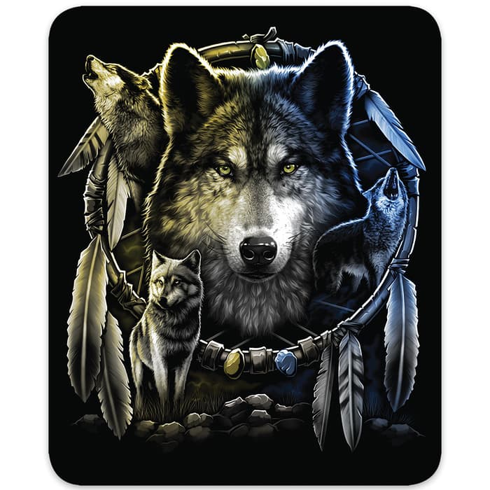 Wolf Dream Catcher Faux Fur Blanket