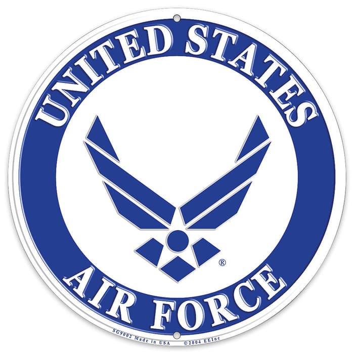 US Air Force Logo 12" Round Aluminum Sign