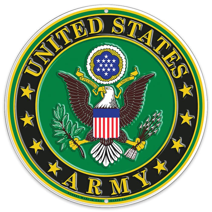 US Army Logo 12" Round Aluminum Sign