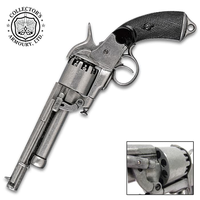 This is a museum quality reproduction of the LeMat revolver used during the Civil War and it is authentic in size and weight