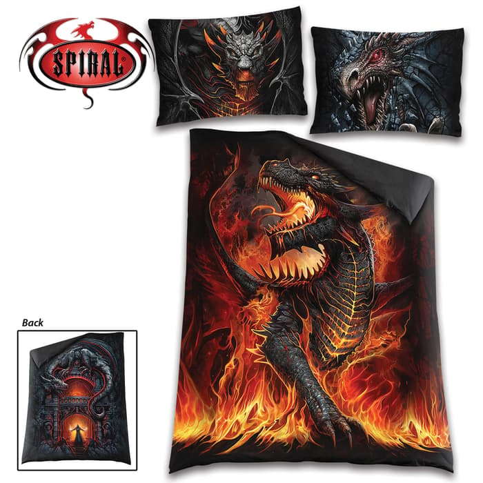 The duvet and pillow cases are made of top -quality, 100 percent woven cotton with original fiery dragon artwork