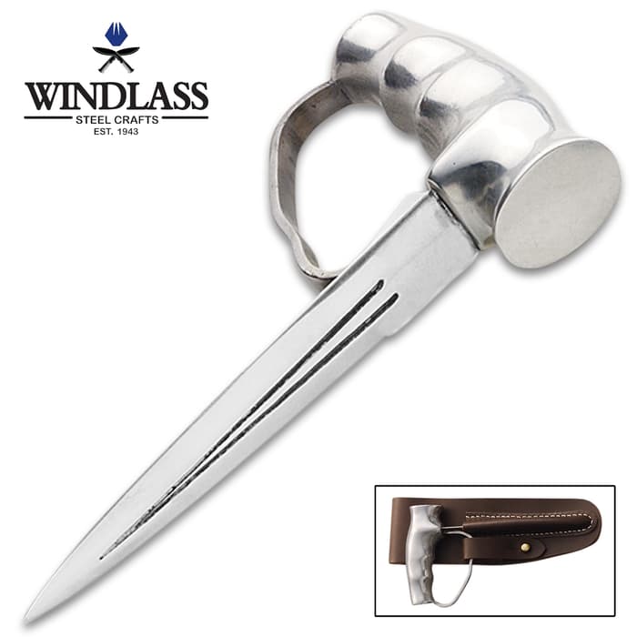 Windlass Steelcrafts British WWI Robbins & Dudley Push Dagger - High Carbon Steel Blade, Knucklebuster Handle