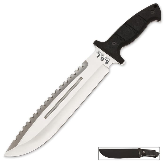 SOL Survival Bowie Knife and Sheath