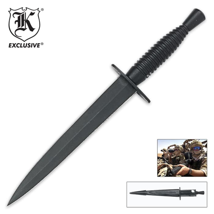 Replica Royal British Commando Knife - Stainless Steel Blade, Metal Handle - Length 11 1/4"