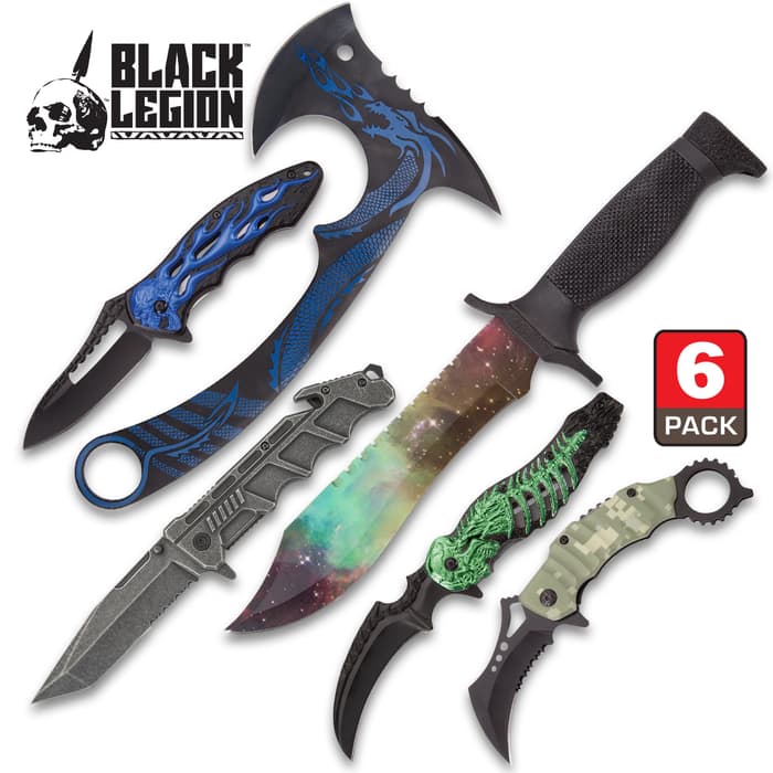 Fantasy Blade Starter Set - Six Pieces, Stainless Steel Blades, TPU Handles, Variety Of Knives
