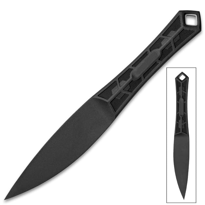 Kershaw Interval Fixed Blade Knife - PA-66 Nylon And Glass-Fiber Construction, Drop Point, Lanyard Hole - Length 7 2/5”