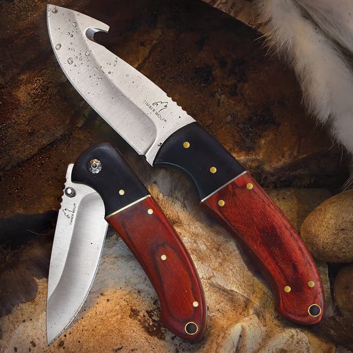 Timber Wolf River Run Two-Piece Hunting Knife Set