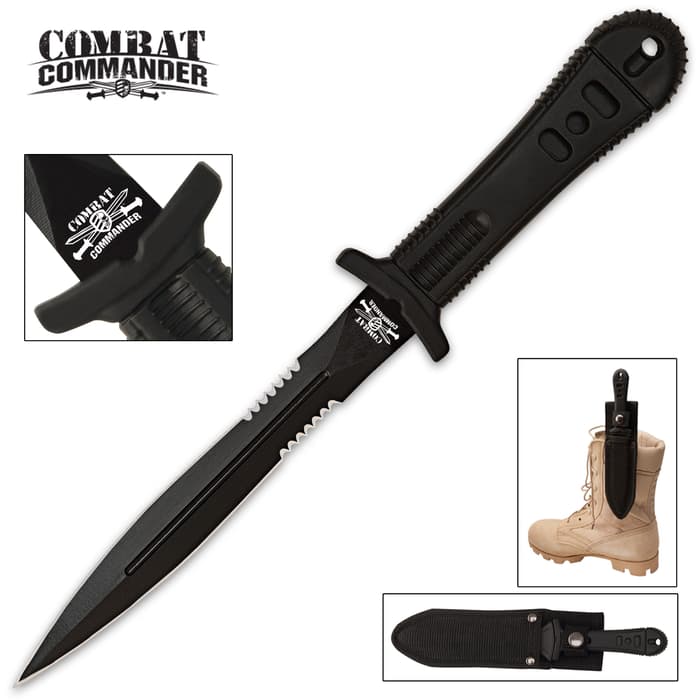 Combat Commander Stinger Stiletto Knife With Nylon Sheath