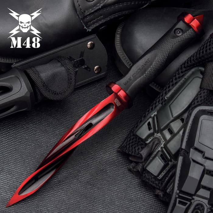 M48 Cardinal Sin Cyclone® Boot Knife With Vortec Sheath - Cast Stainless Steel Blade, Reinforced Nylon Handle