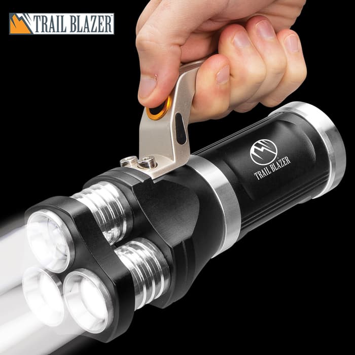 Trailblazer Flashlight With Super Bright White Lights - Weather-Resistant Aluminum Body, 800 Lumens - Length 6 1/2”