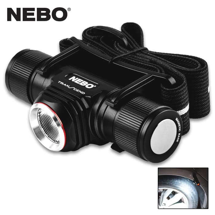 The NEBO Transcend is a powerful, rechargeable, LED headlamp and flashlight that features a 1,000-lumen Turbo Mode