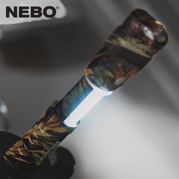 Nebo Slyde King Camo Rechargeable Flashlight - 500-Lumen LED, 500-Lumen COB, Anodized Aluminum, Magnetic Base