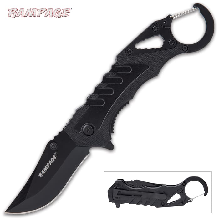 The Rampage Multi-Function Knife With Carabiner Clip has loads of features that makes it an everyday carry you can’t pass up