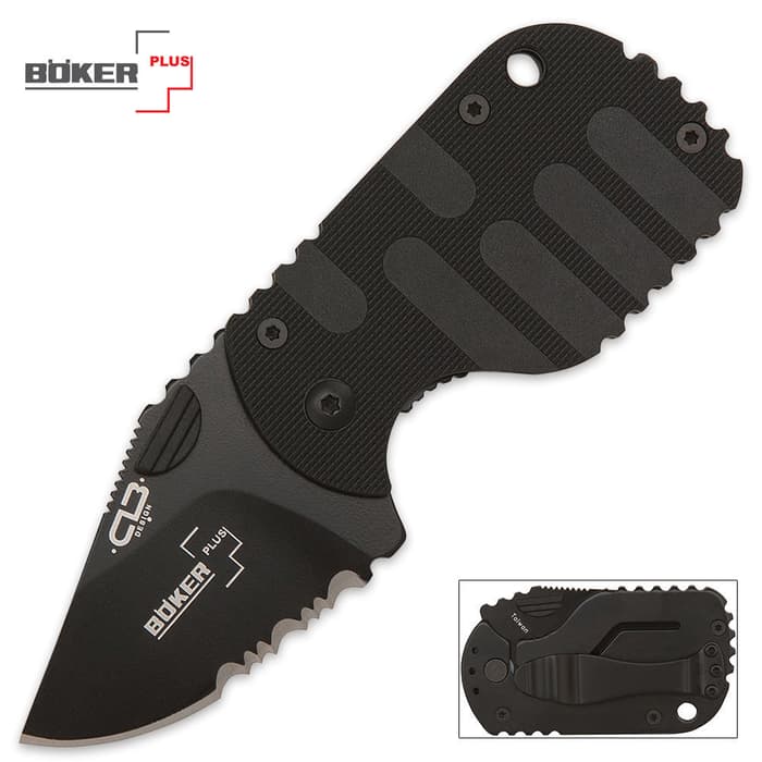 Boker Subcom Black Serrated Pocket Knife