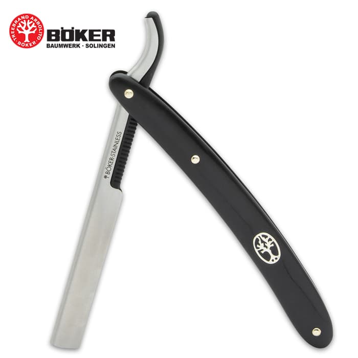 The Boker Barberette Razor Blade Holder stylishly unifies the benefits of a forged straight razor with those of a safety razor
