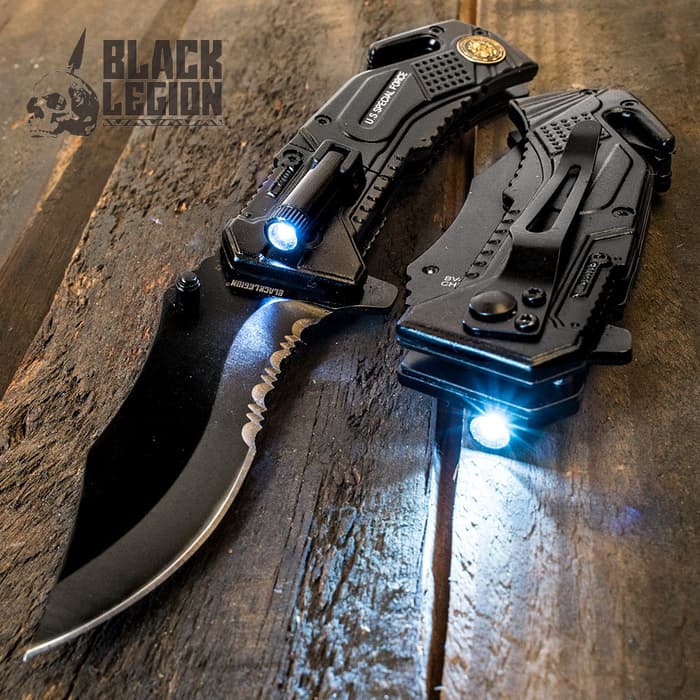Special Force Pocket Knife With LED Flashlight