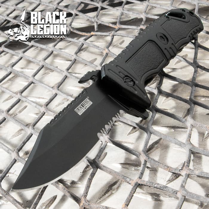 Black Legion Black Assisted Opening Military Fighter Pocket Knife
