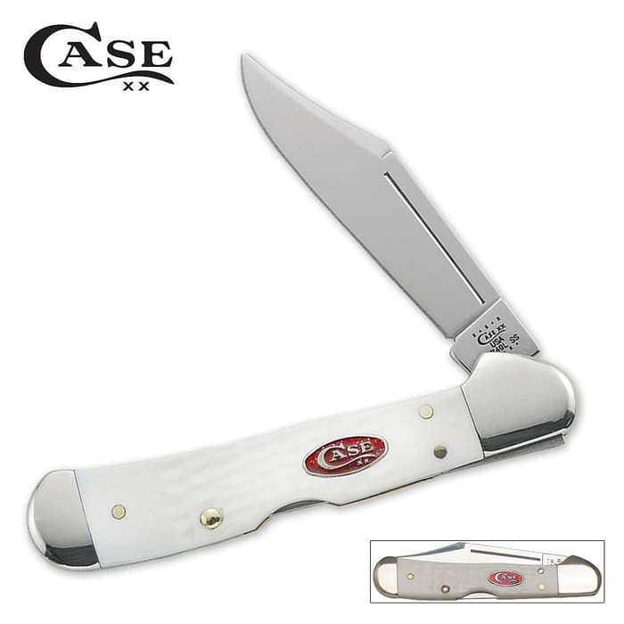 Case Jigged White Synthetic Mini Copperlock Pocket Knife