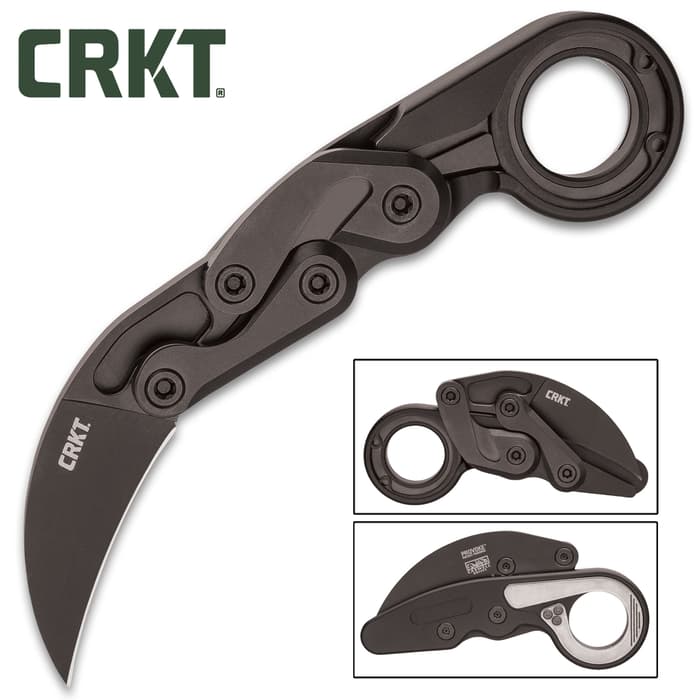 CRKT Provoke Folding Karambit Knife - D2 Steel Blade, 6061 T6 Aluminum Handle, Kinematic Technology - Length 7 1/4”