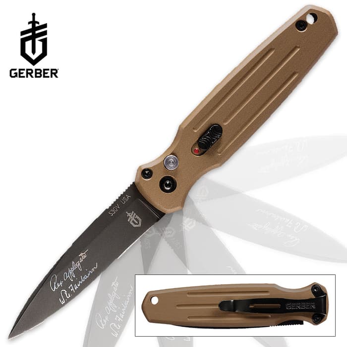 Gerber Mini Covert Automatic Opening Pocket Knife - Coyote Brown