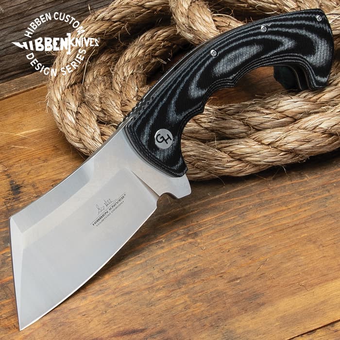 The Gil Hibben Folding Cleaver Knife puts the incredible chopping power of a full-size cleaver right in your pocket