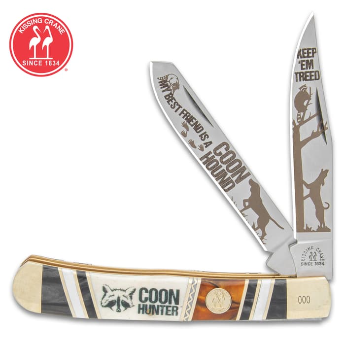 The Kissing Crane Coon Hunter Trapper honors hunting dogs.